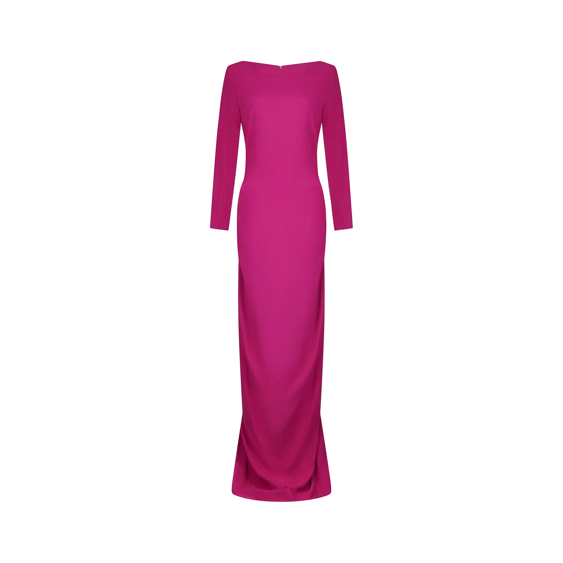 1990s Guy Laroche Couture Pink Silk Crepe Dress