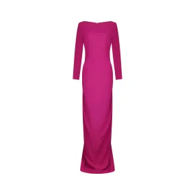 1990s Guy Laroche Couture Pink Silk Crepe Dress
