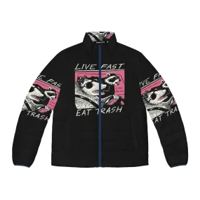 80s Retro Live Fast Eat Trash Puffer Jacket