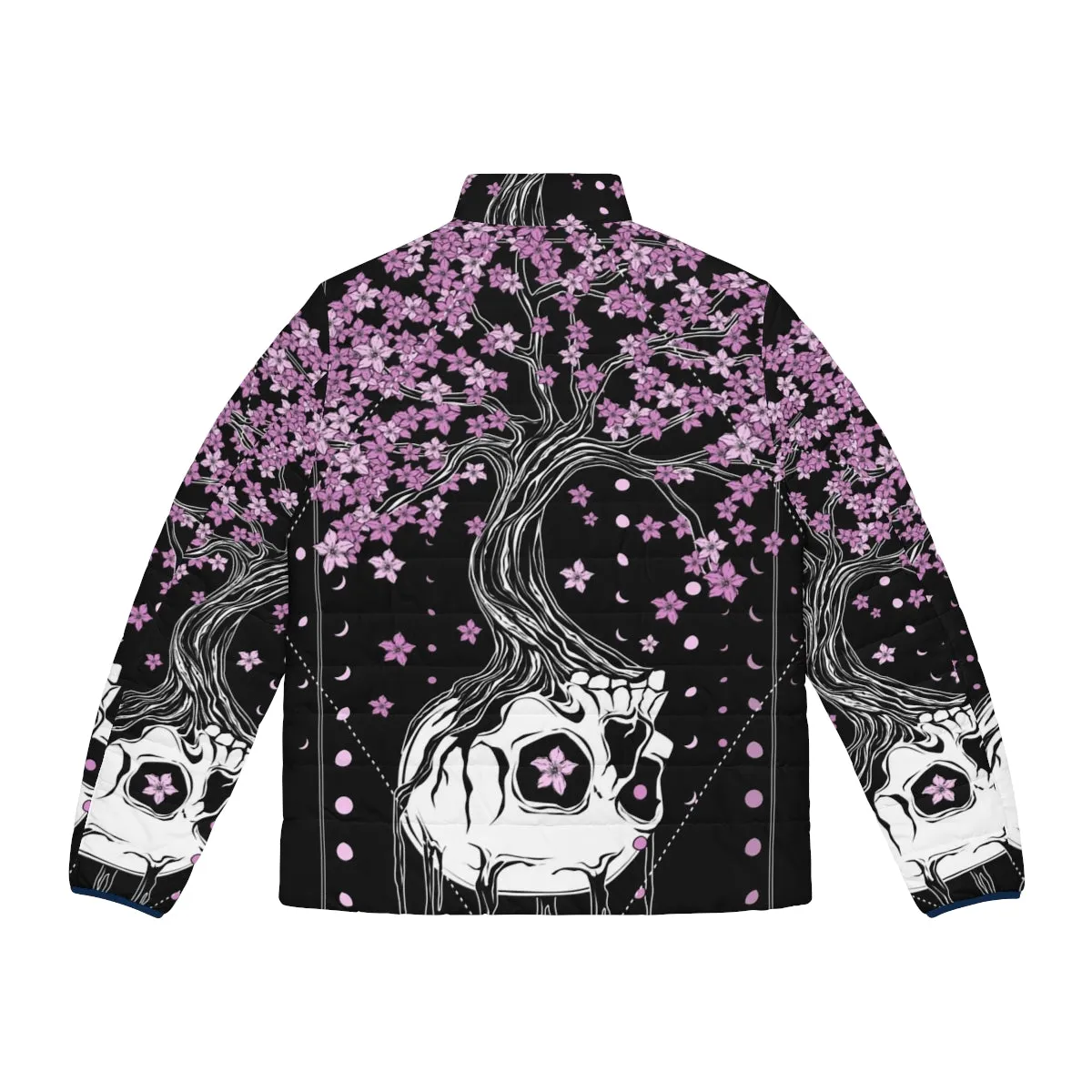 Afterlife Skull Puffer Jacket | Dark Floral Goth Fashion by Von Kowen