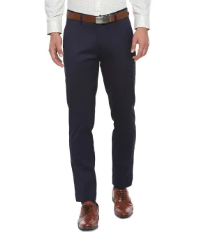 American-Elm Navy Blue Slim Fit Office Pant for Men | Slim Fit Formal Trouser for Men