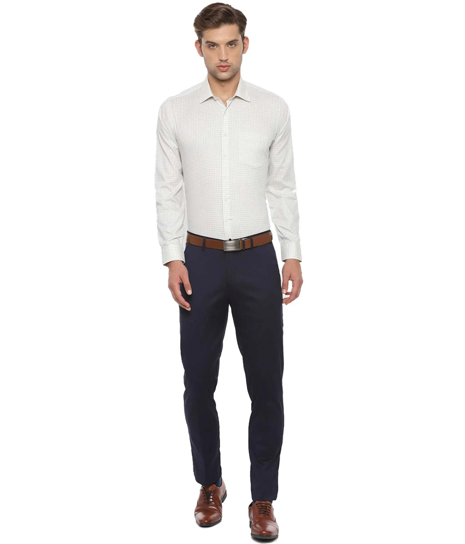 American-Elm Navy Blue Slim Fit Office Pant for Men | Slim Fit Formal Trouser for Men