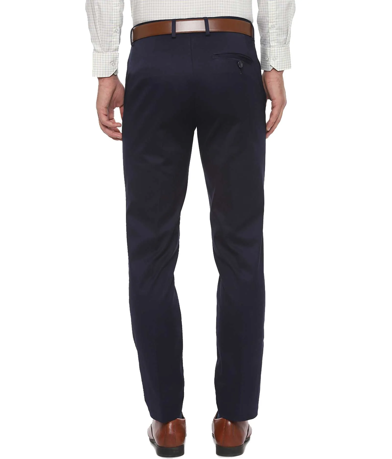 American-Elm Navy Blue Slim Fit Office Pant for Men | Slim Fit Formal Trouser for Men