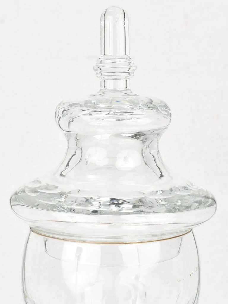 Antique lidded crystal jar 16½"