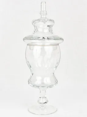 Antique lidded crystal jar 16½"