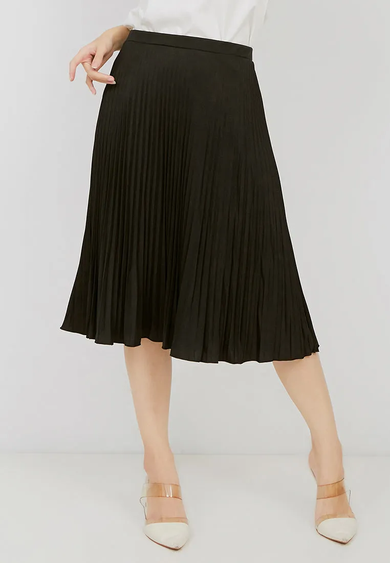 Basic Pleated Skirt Black