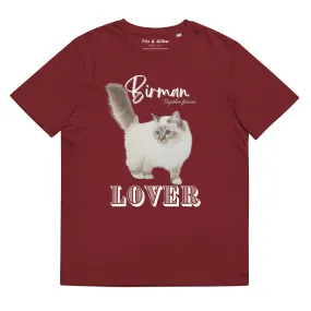 Birman Cat Lover, organic cotton t-shirt. with Birman cat print