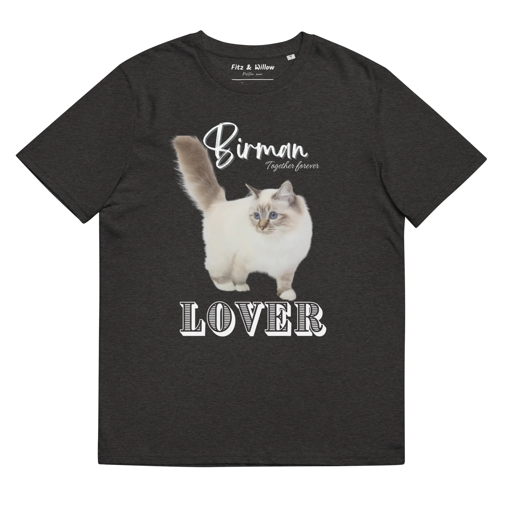 Birman Cat Lover, organic cotton t-shirt. with Birman cat print