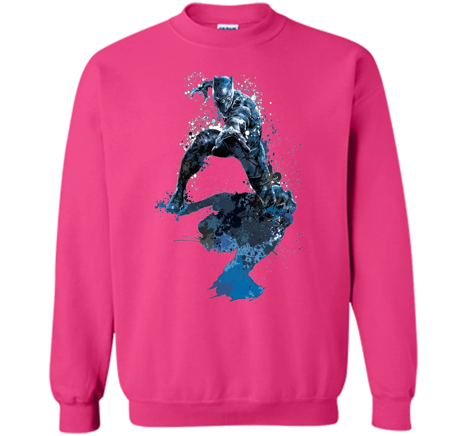 Black Panther Paint Splatter Graphic T-Shirt