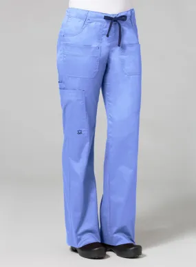 Blossom Utility Cargo Pant XS-3XL by Maevn / Ceil Blue/Navy Trim