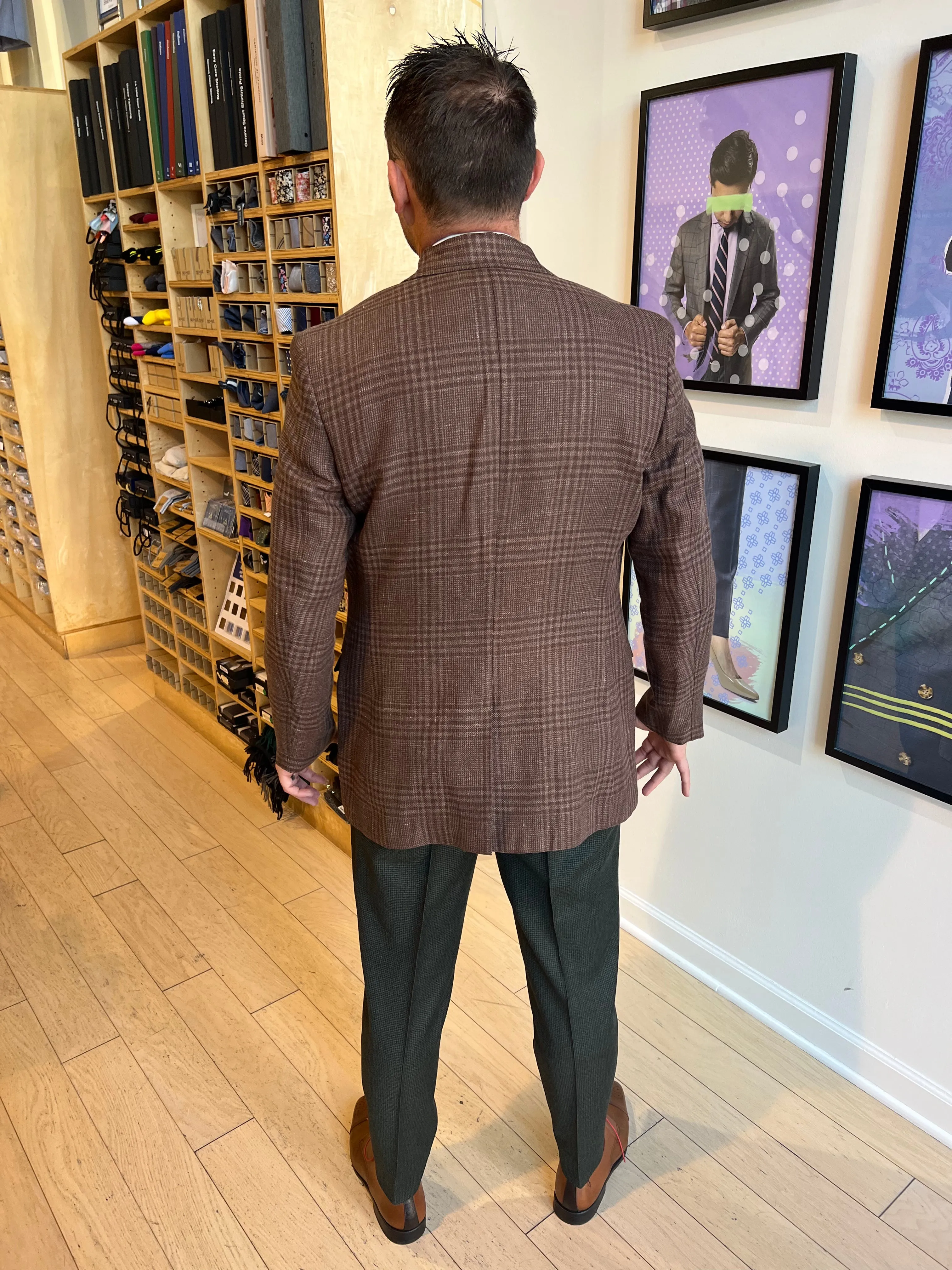 Brown Plaid Safari Jacket