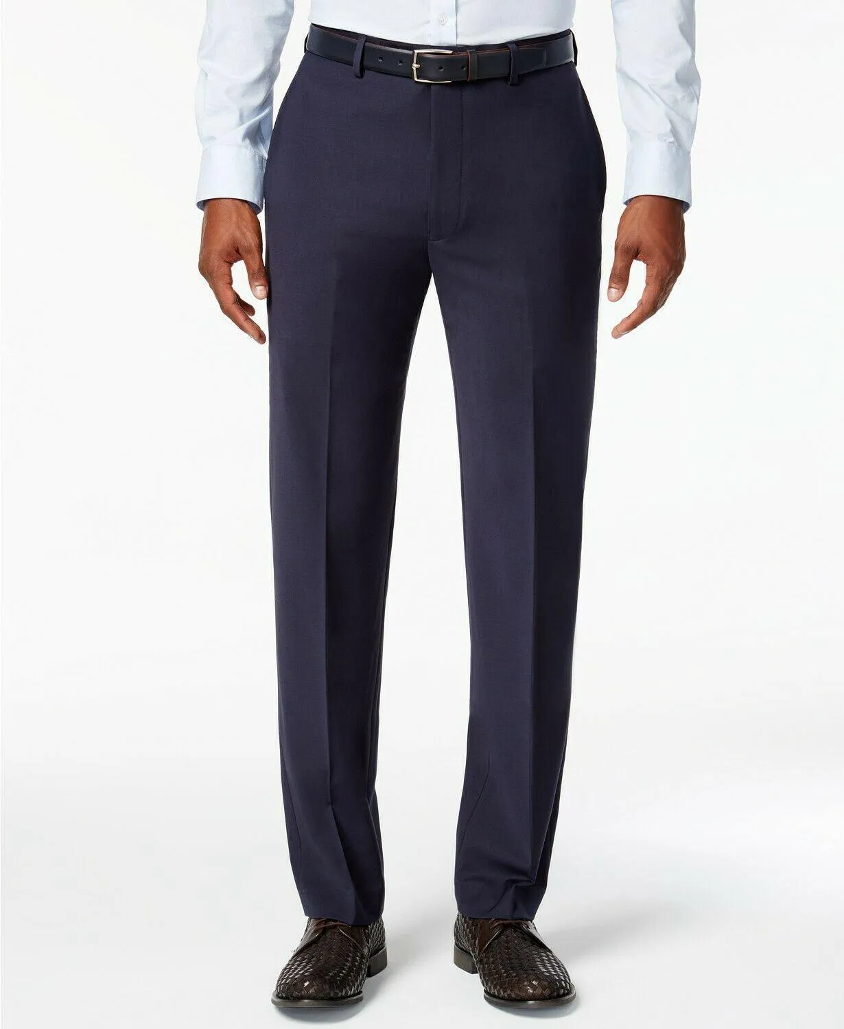 Calvin Klein X-Fit Solid Slim Fit Dress Pants 36 x 29 Navy Blue