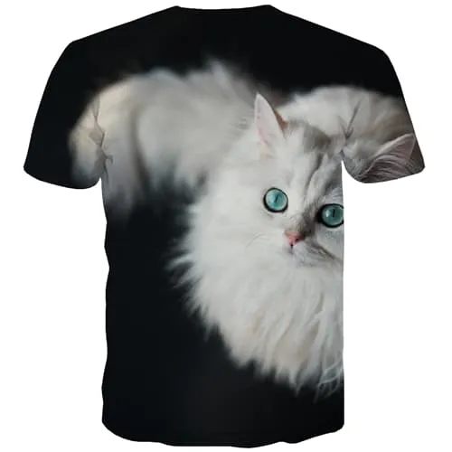 Cat T-shirt Men Animal Tshirt Anime Lovely T-shirts Graphic Black T shirts Funny Harajuku T-shirts 3d Short Sleeve summer Unisex