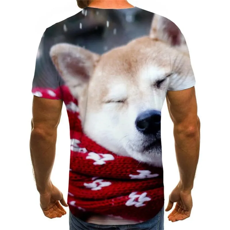 Christmas T shirts Men New Year Tshirts Cool Animal Tshirt Anime New Year Tshirt Printed Lovely T-shirts Graphic