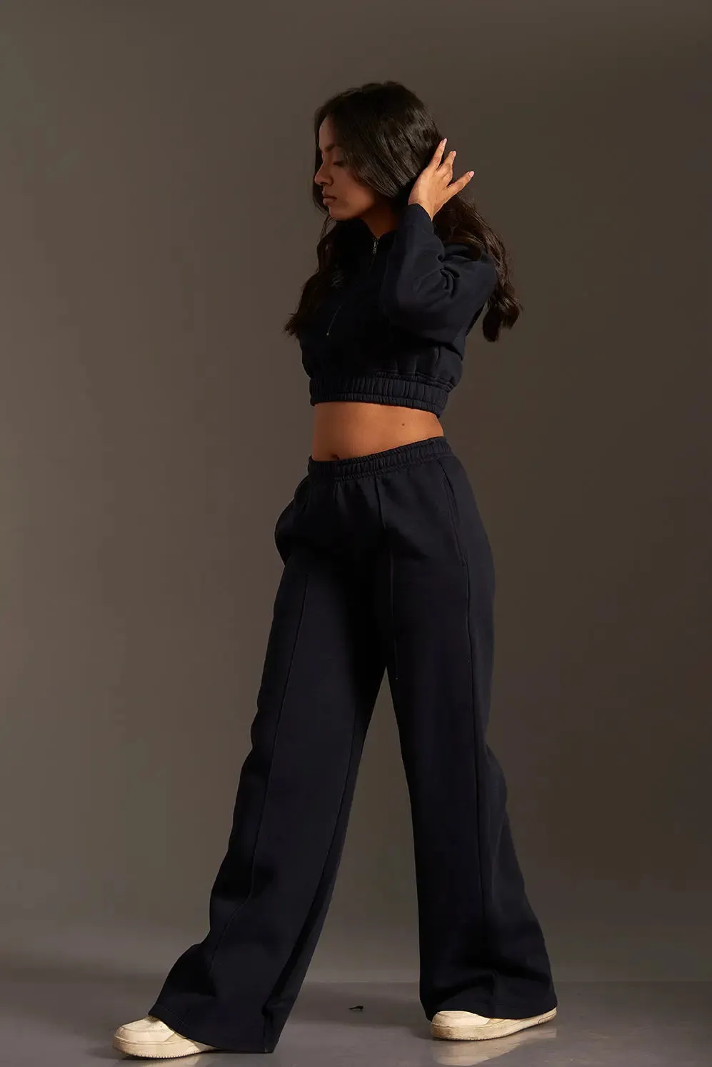 Cropped Hoodie with Flared Jogger Pants