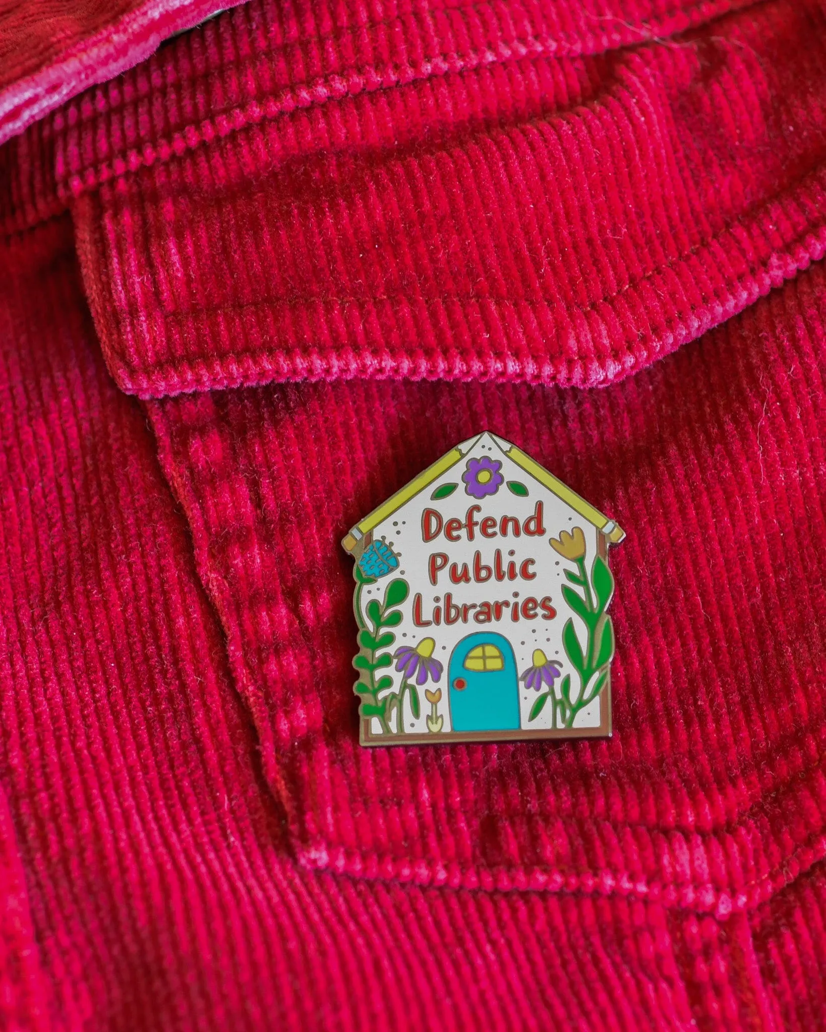 Defend Public Libraries Enamel Pin