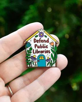 Defend Public Libraries Enamel Pin