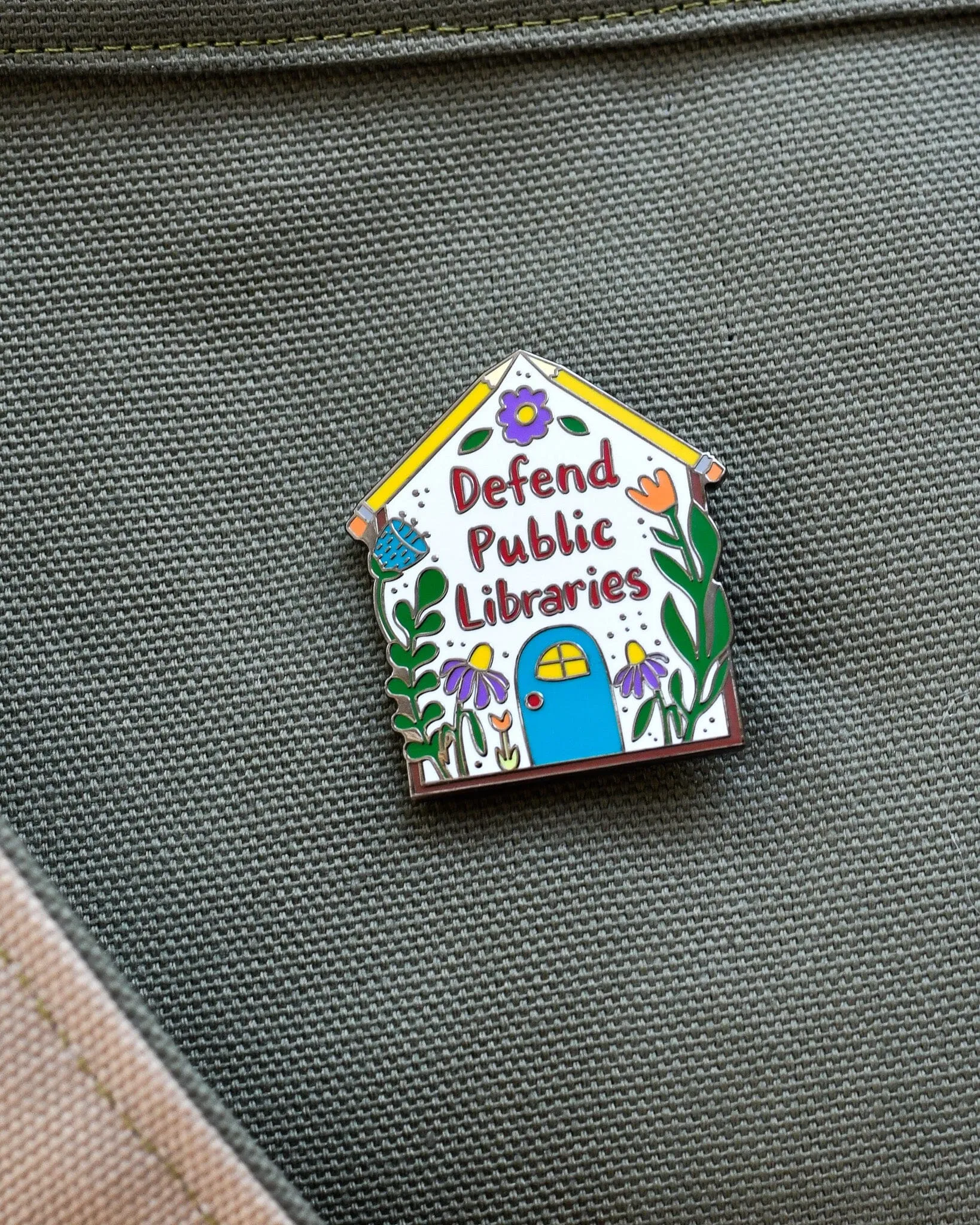 Defend Public Libraries Enamel Pin
