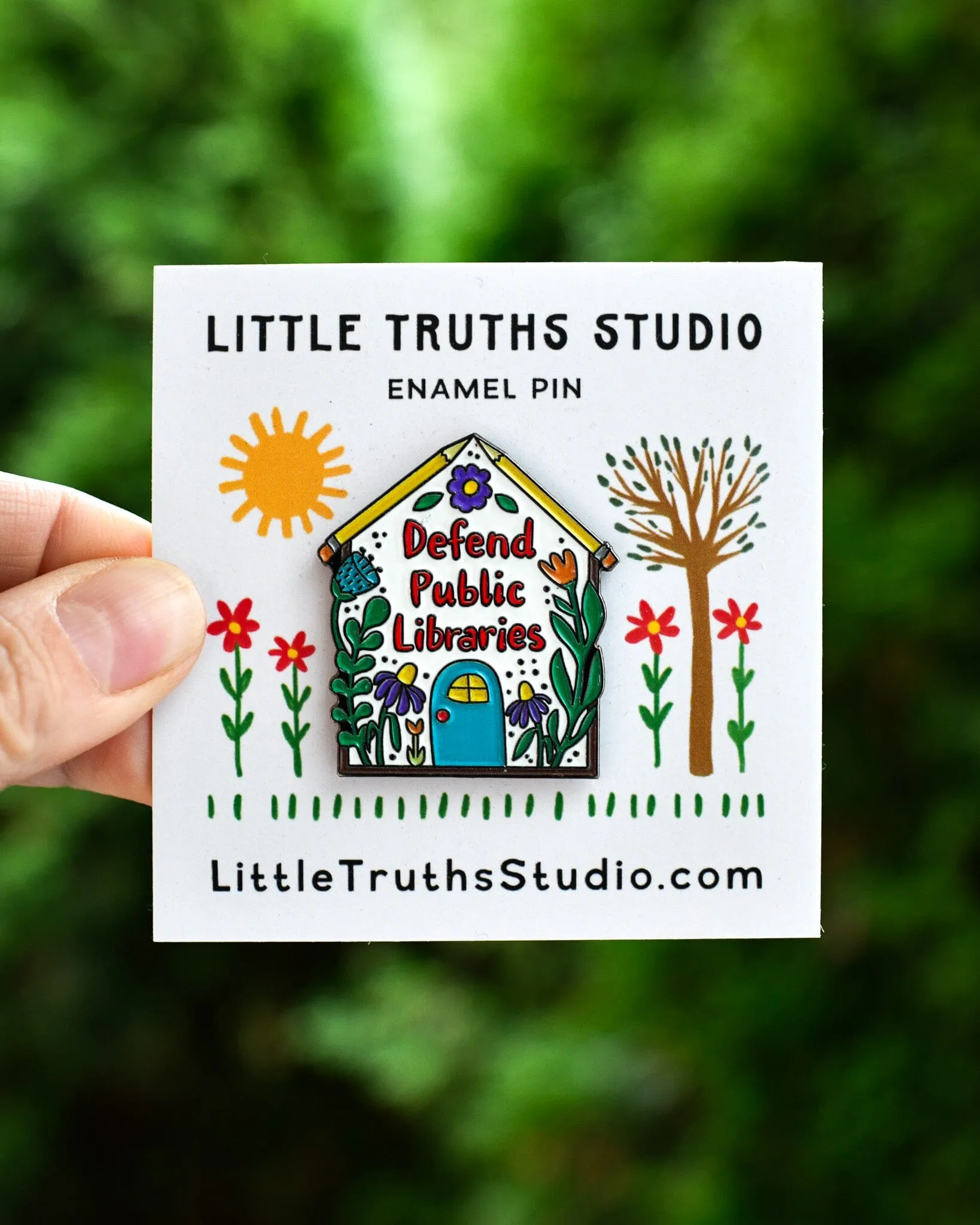 Defend Public Libraries Enamel Pin