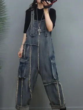 Denim Loose Thin High-Waist Overalls
