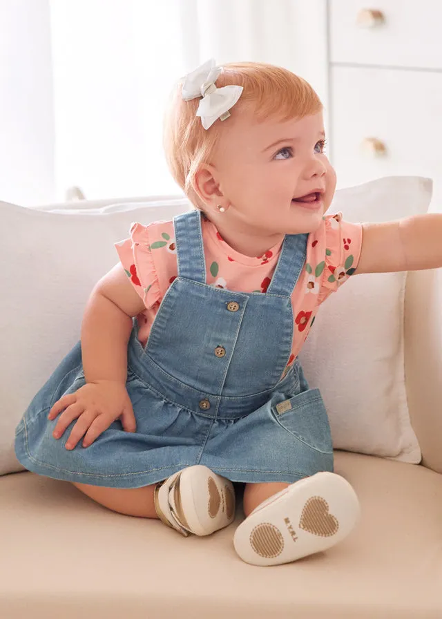 Denim Overall Dress & Tee Set