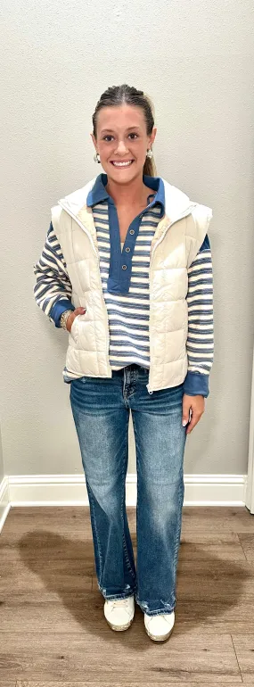 Ecru Puffer Vest