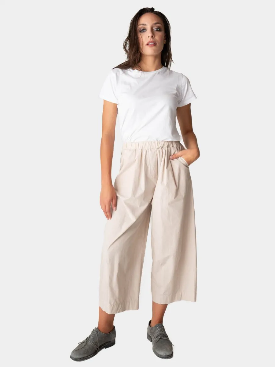 Elastic Waist Cotton Culottes