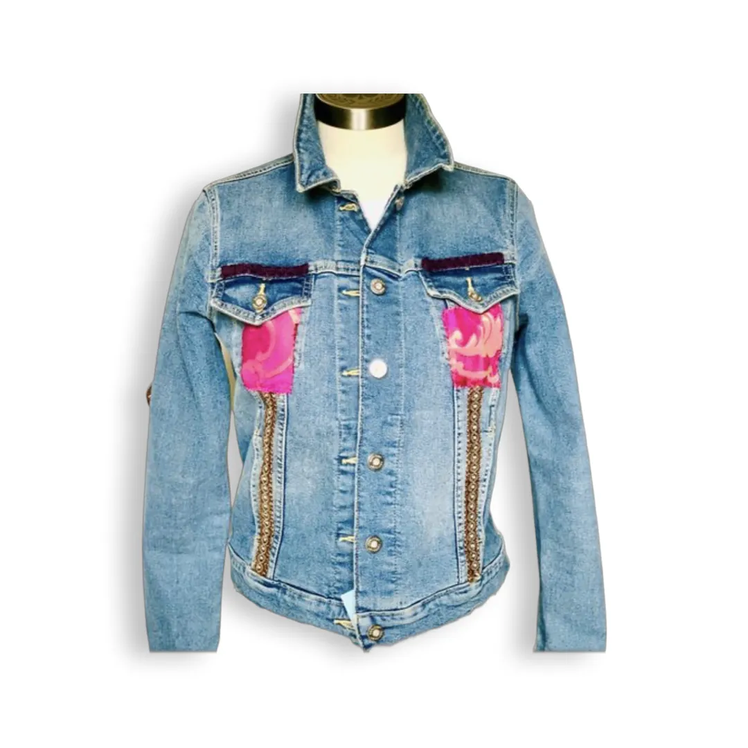 Embellished Denim Jacket-The Bella