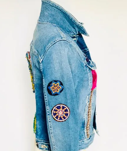 Embellished Denim Jacket-The Bella
