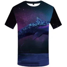 Fish T shirts Men Shark Shirt Print Galaxy Space T shirts Funny Animal T-shirts Graphic Abstract Tshirts Novelty Short Sleeve