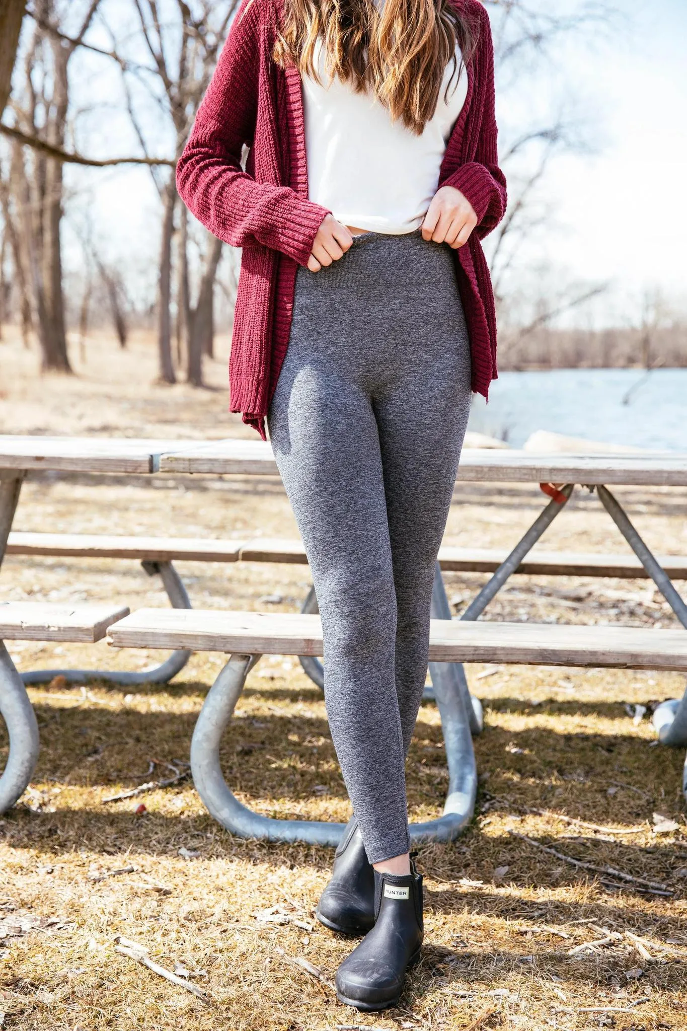 Fleece Lined Leggings Gray