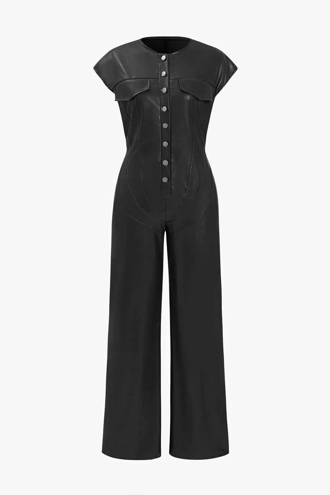 Fleur – Slim-fit design – Leather jumpsuit