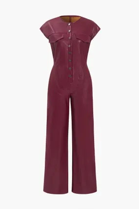 Fleur – Slim-fit design – Leather jumpsuit