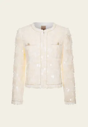 Frayed-effect Sequin-detail Metalic-trim Jacket