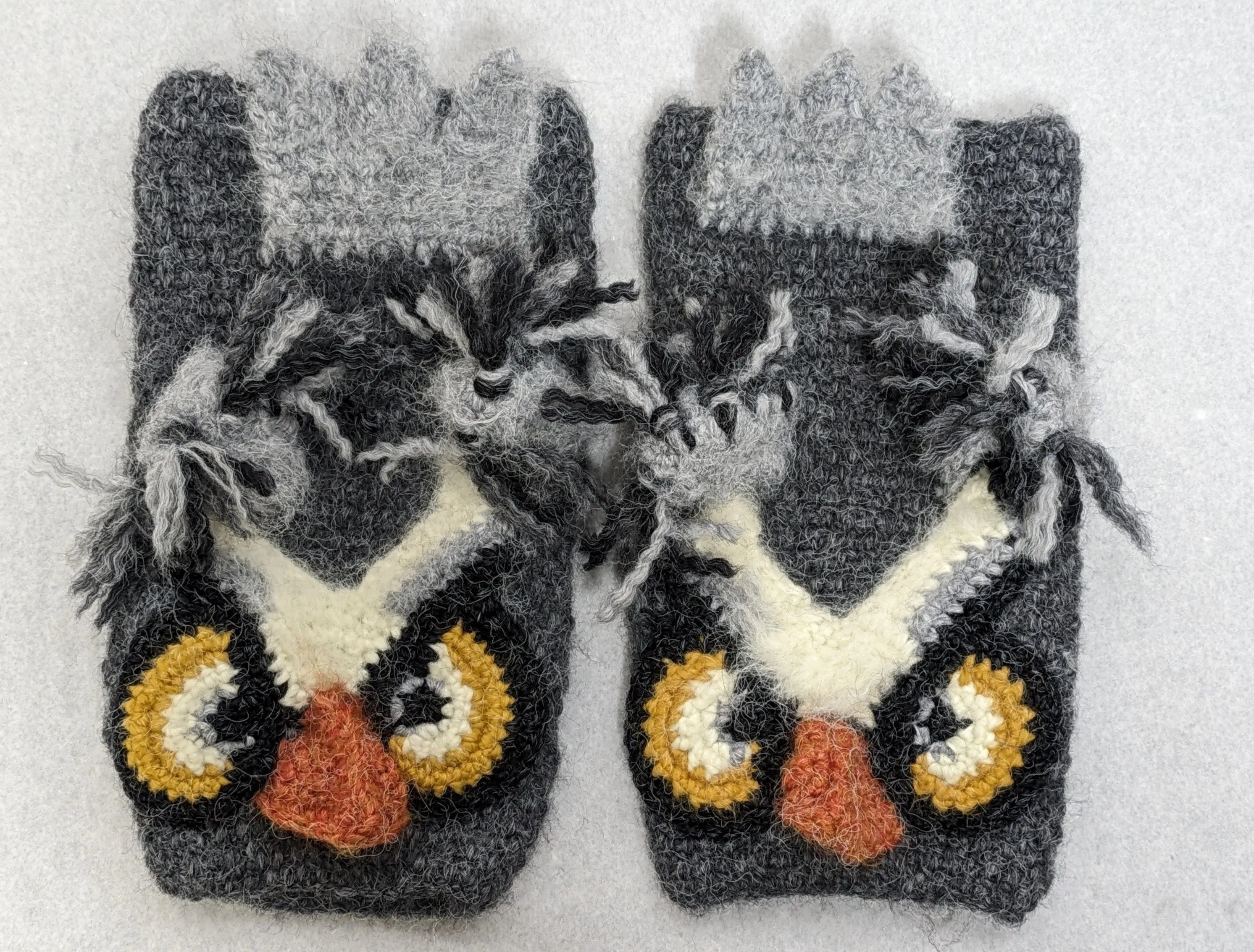 Gray Owl knit winter ski snowboard hat adult unisex unique gift Owl Lover's Gift