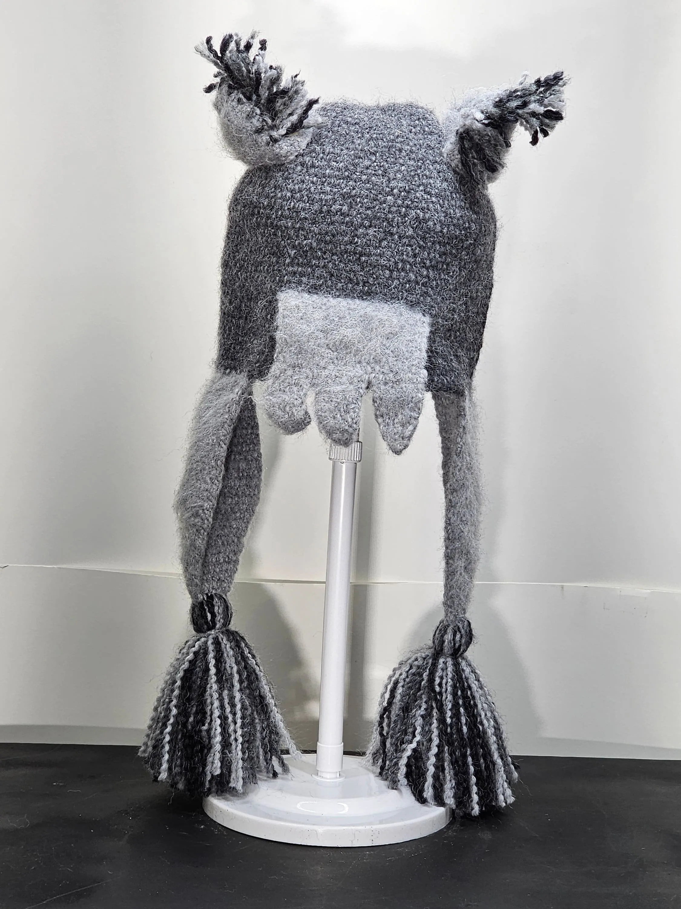 Gray Owl knit winter ski snowboard hat adult unisex unique gift Owl Lover's Gift