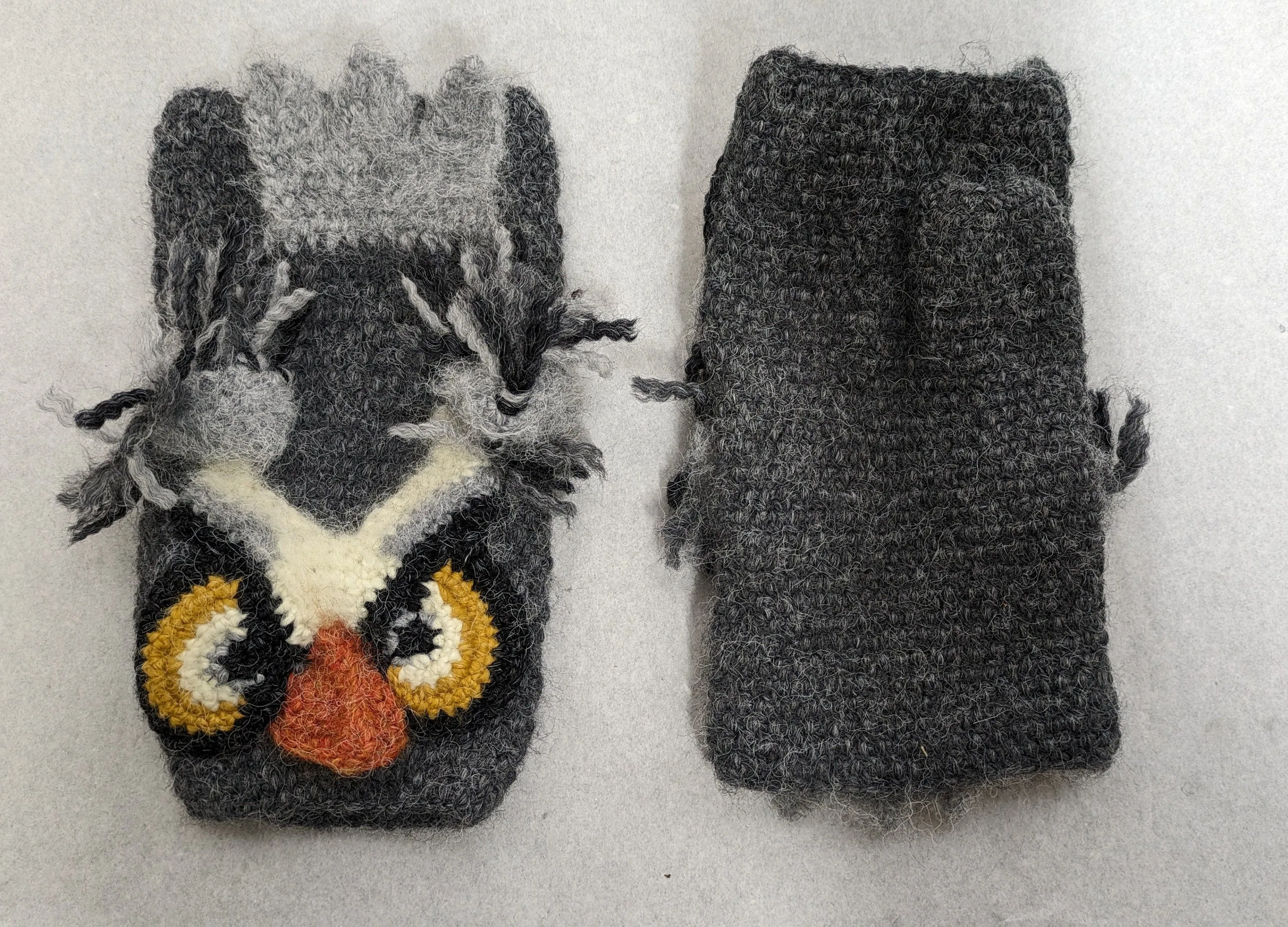 Gray Owl knit winter ski snowboard hat adult unisex unique gift Owl Lover's Gift