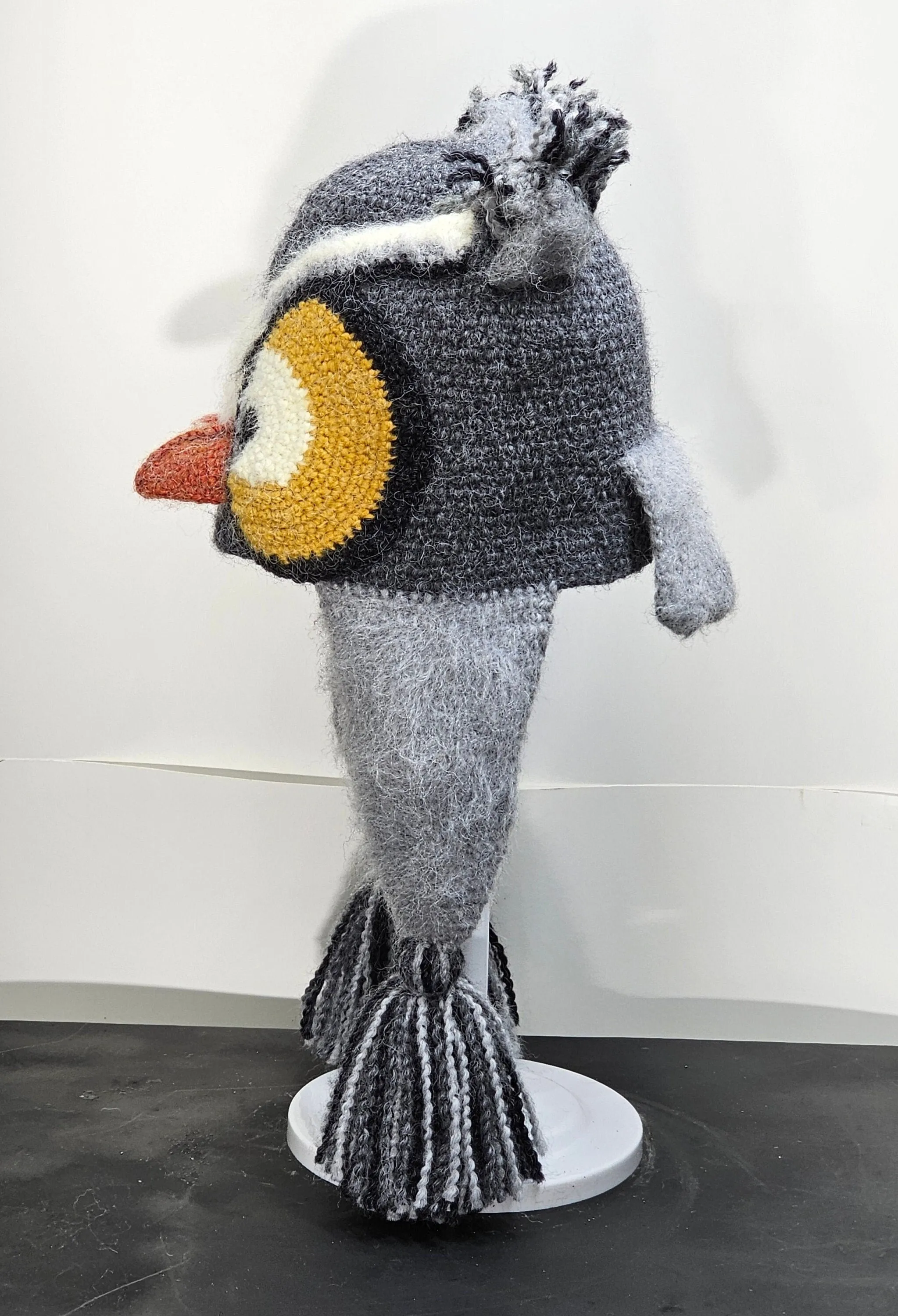 Gray Owl knit winter ski snowboard hat adult unisex unique gift Owl Lover's Gift