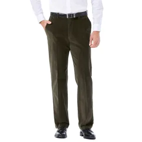 Haggar Mens Classic fit Casual Corduroy Pants 36 / 34 Green