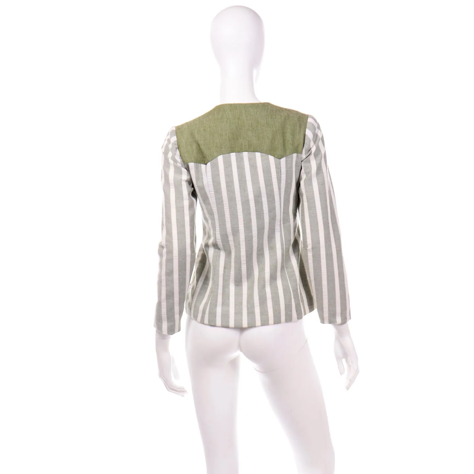 Hal Krasell California Vintage 1960s Green Striped Jacket