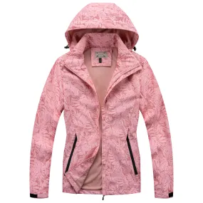 Ladies Printed Rain Jacket - Pink