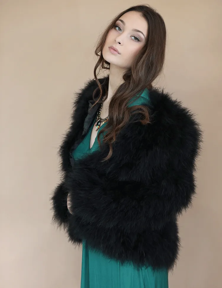 Louvre - Feather Jacket in Jet