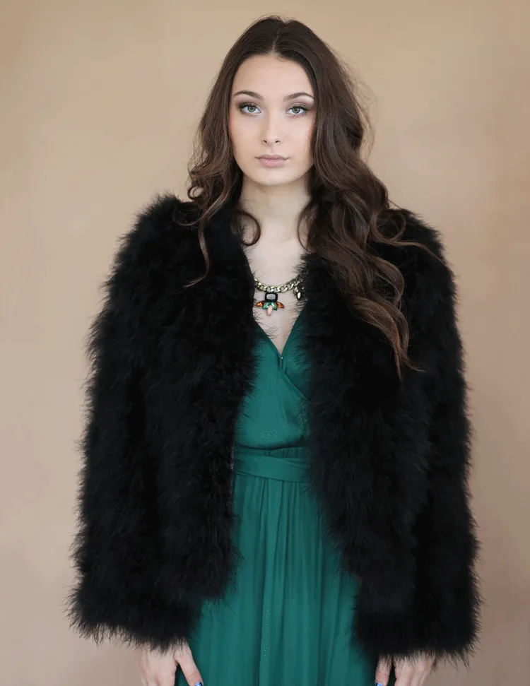 Louvre - Feather Jacket in Jet