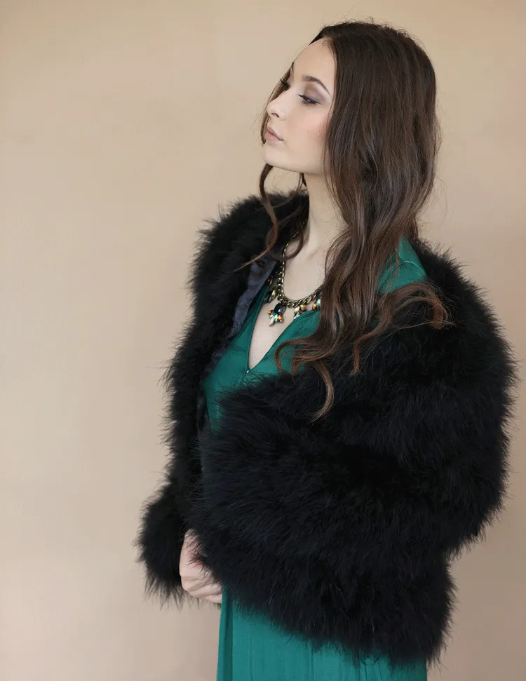 Louvre - Feather Jacket in Jet