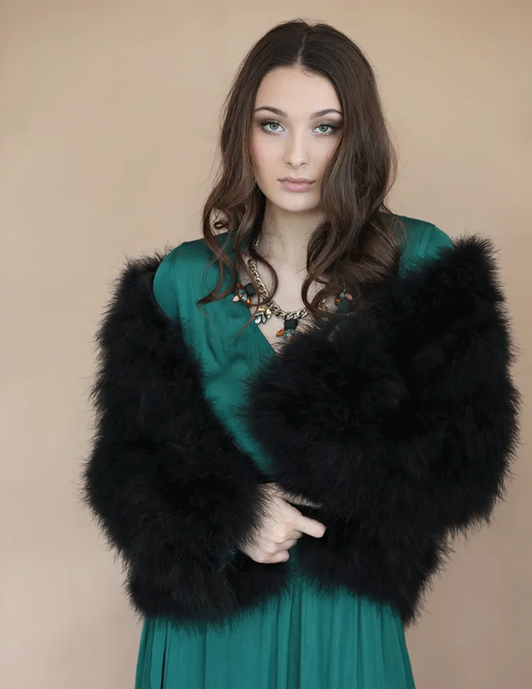 Louvre - Feather Jacket in Jet