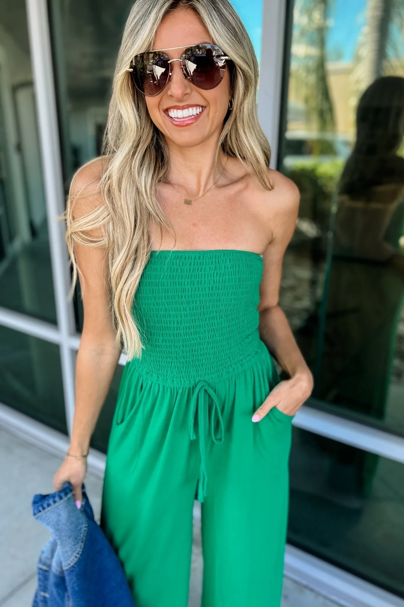 Luciana – Strapless design – Smocked jumpsuit