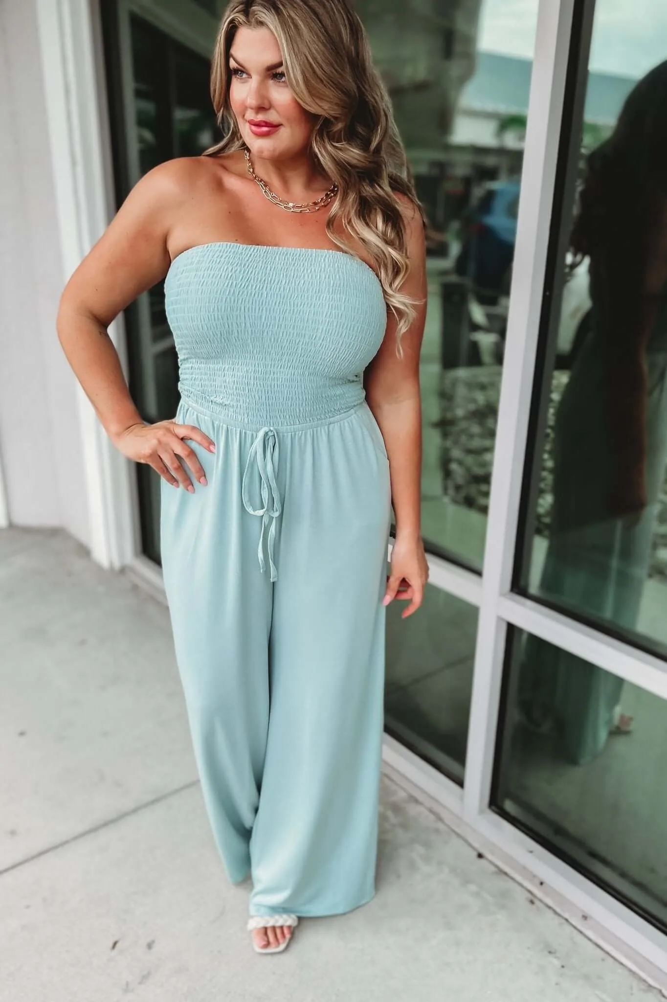 Luciana – Strapless design – Smocked jumpsuit
