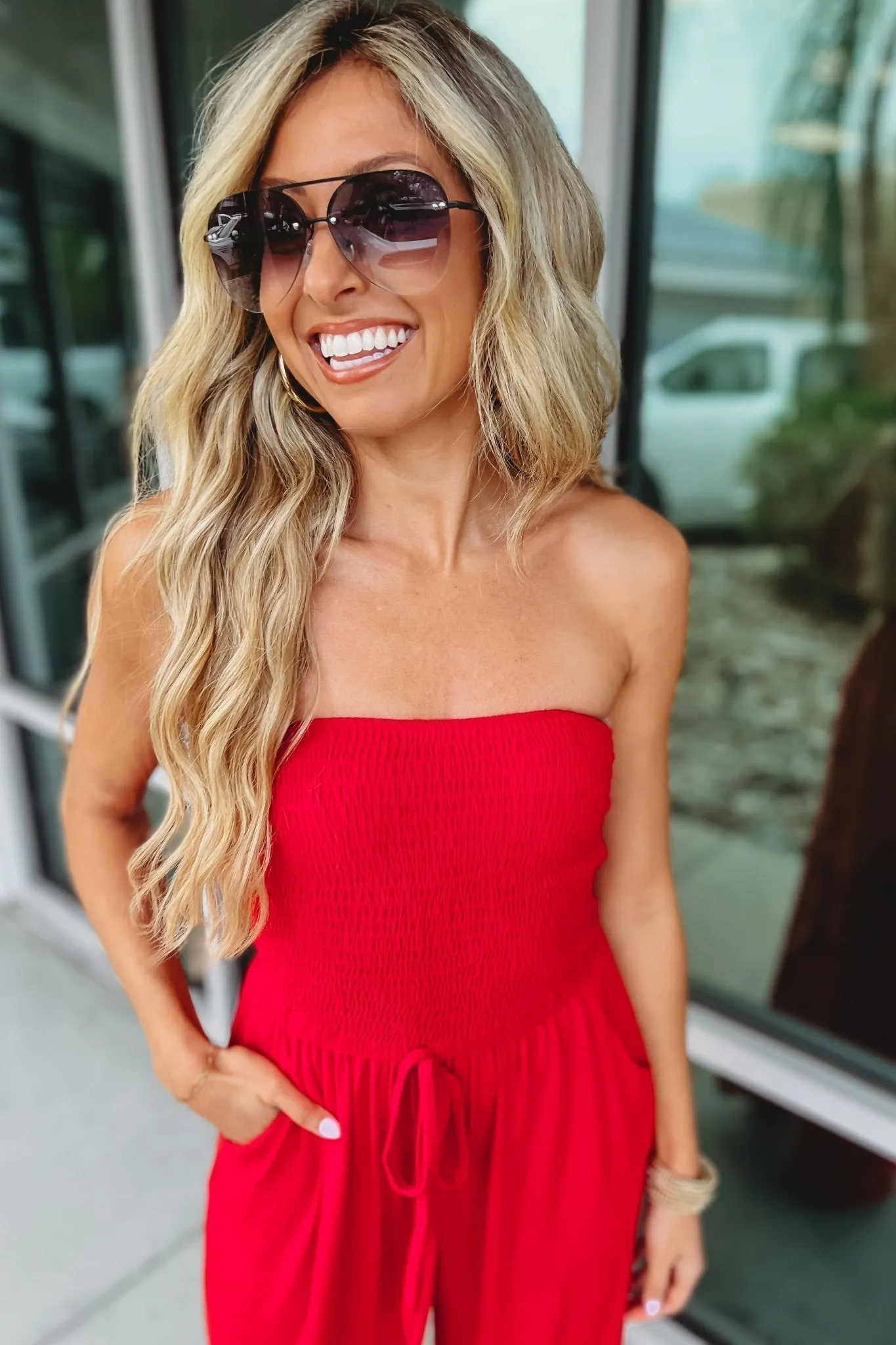 Luciana – Strapless design – Smocked jumpsuit