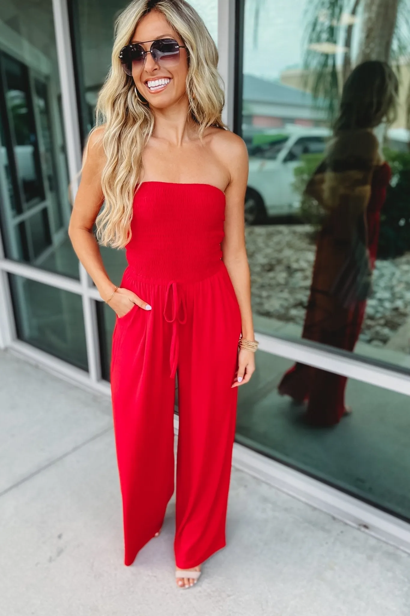 Luciana – Strapless design – Smocked jumpsuit