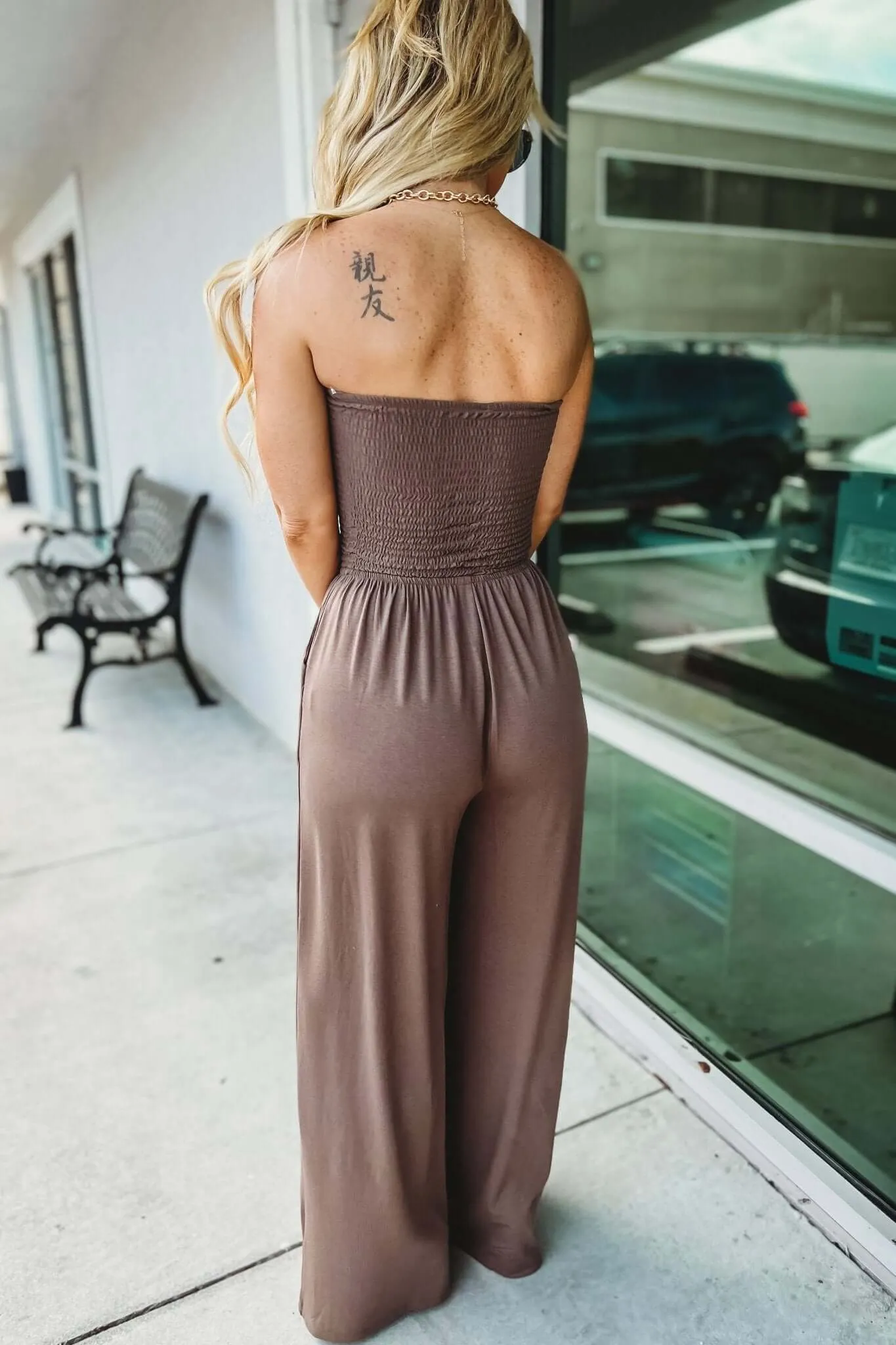 Luciana – Strapless design – Smocked jumpsuit